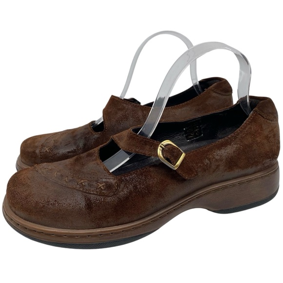 Dansko Womens Shoes Fran Mary Jane Loafers 10.5 Brown Burnished Leather Comfort - Picture 15 of 15